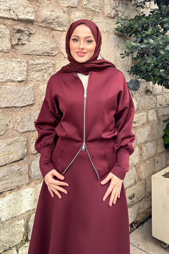 Forté Etekli Scuba Takım - Bordo - LİNE (1)