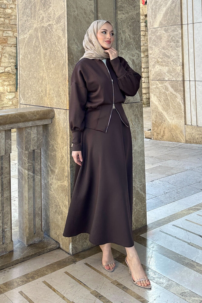 Forté Etekli Scuba Takım - Kahverengi - LİNE (1)