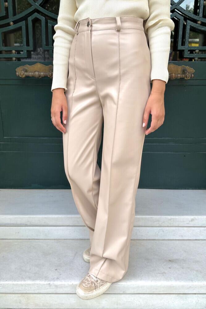 Free Deri Pantolon - Bej - HENZA (0)