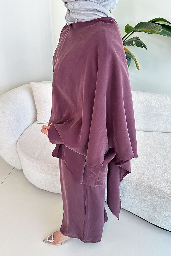 Freya Şal Detaylı Pantolon Takım - Bordo - ALLMİSS (2)