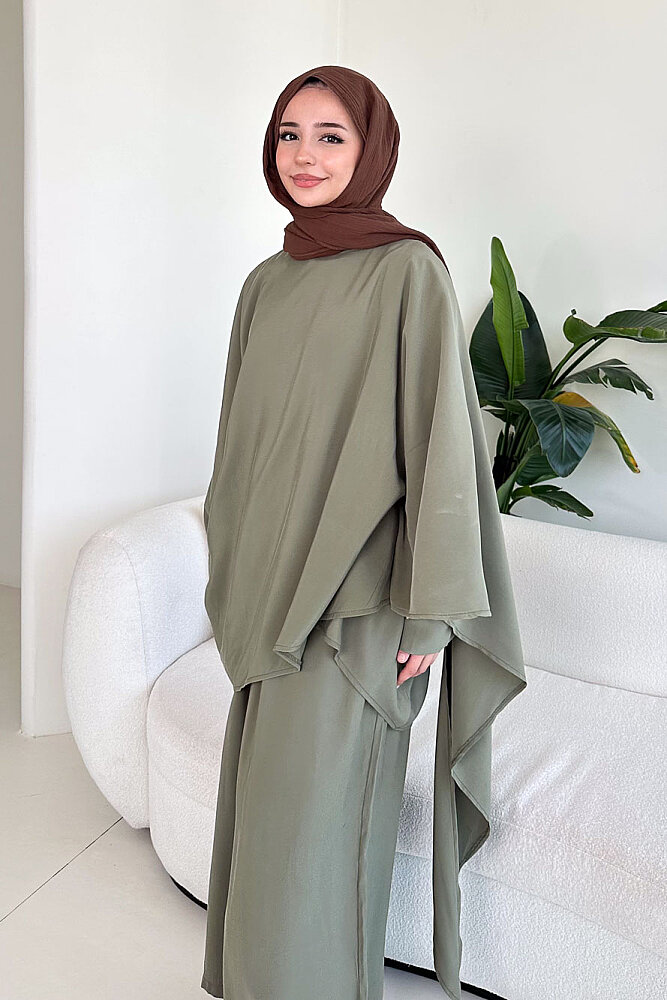Freya Şal Detaylı Pantolon Takım - Haki - ALLMİSS (0)
