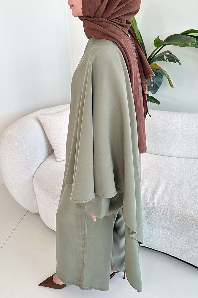 Freya Şal Detaylı Pantolon Takım - Haki - ALLMİSS (4)