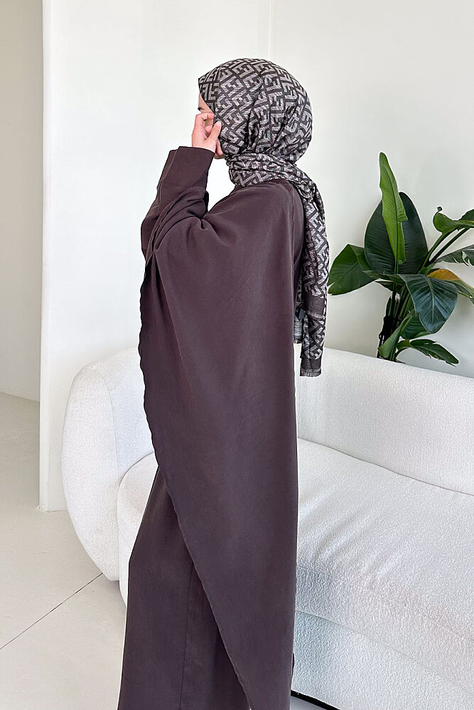 Freya Şal Detaylı Pantolon Takım - Kahverengi - 5