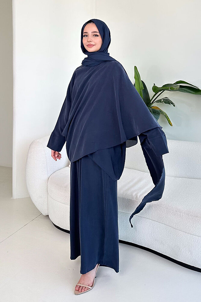 Freya Şal Detaylı Pantolon Takım - Lacivert - 1