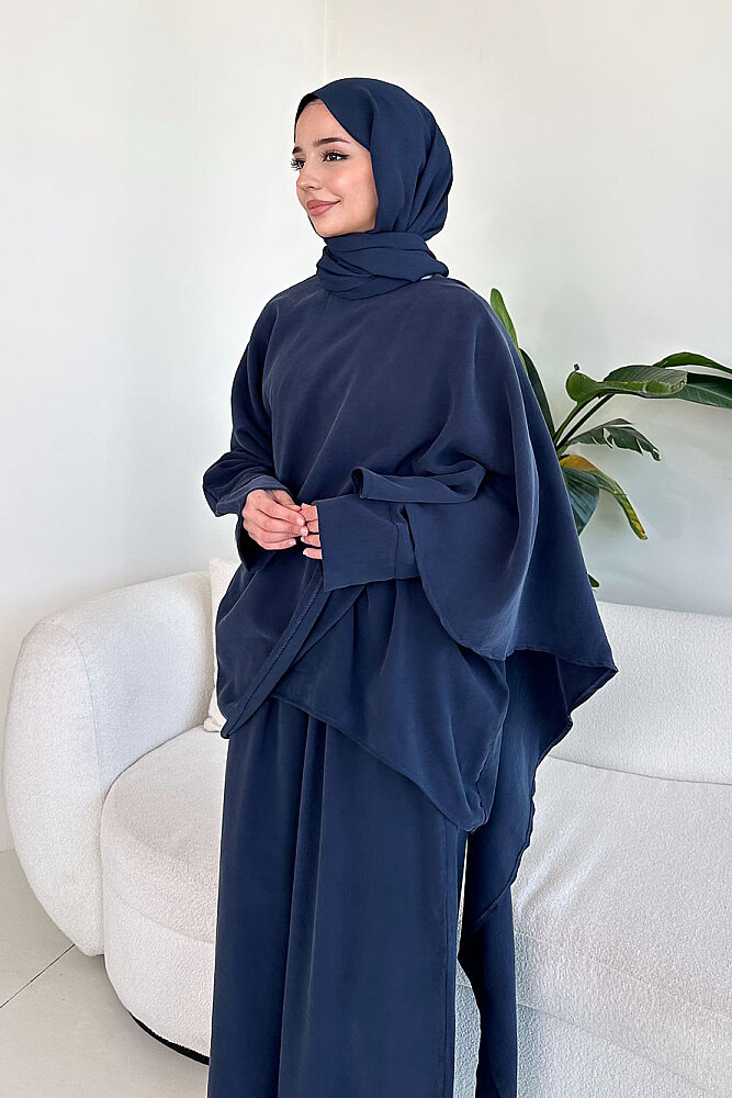 Freya Şal Detaylı Pantolon Takım - Lacivert - 2