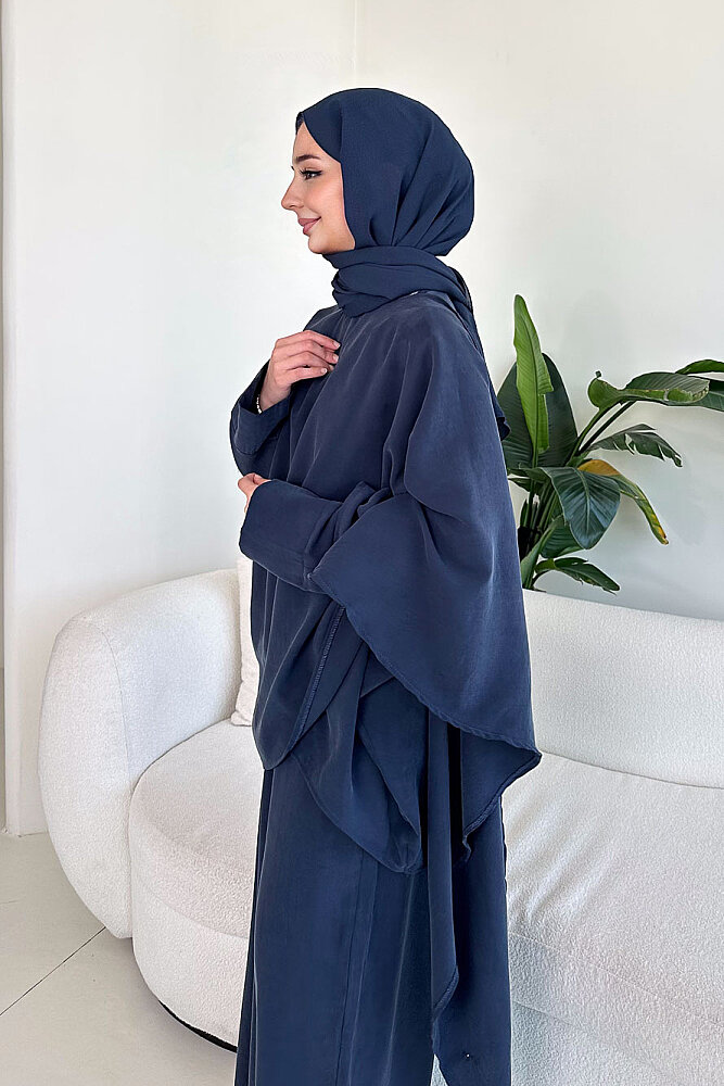 Freya Şal Detaylı Pantolon Takım - Lacivert - ALLMİSS (4)