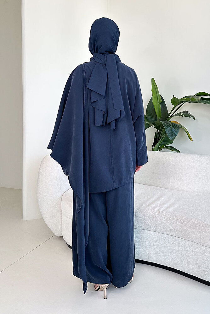 Freya Şal Detaylı Pantolon Takım - Lacivert - ALLMİSS (3)