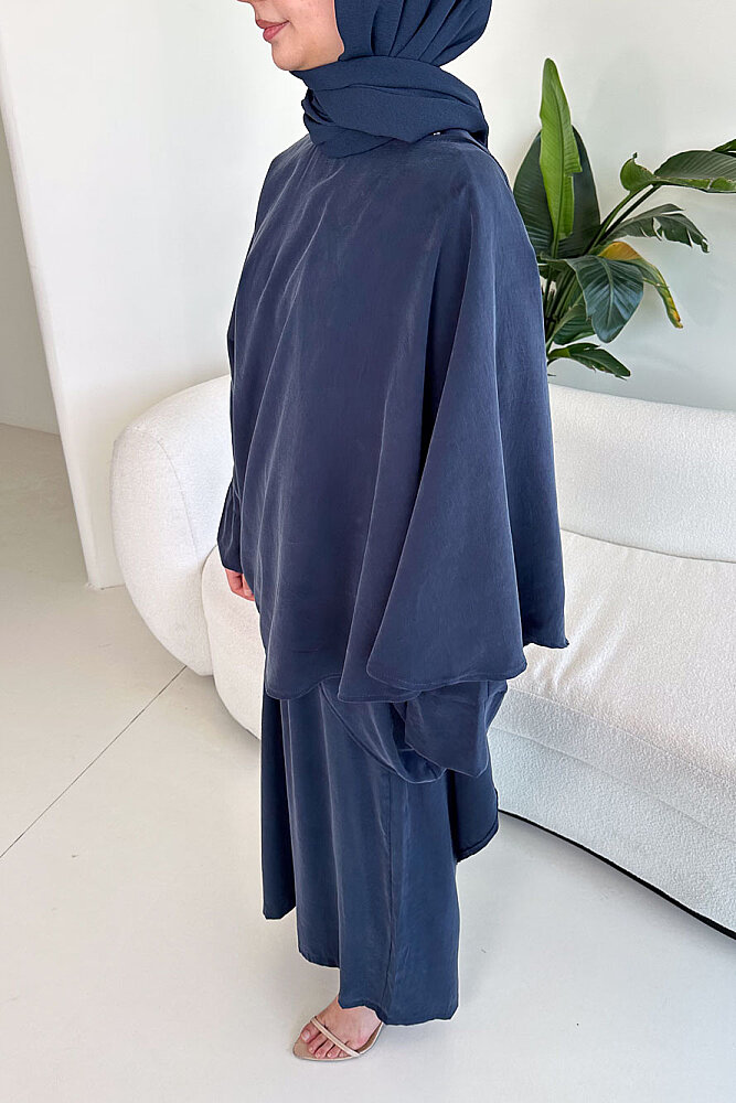 Freya Şal Detaylı Pantolon Takım - Lacivert - ALLMİSS (5)