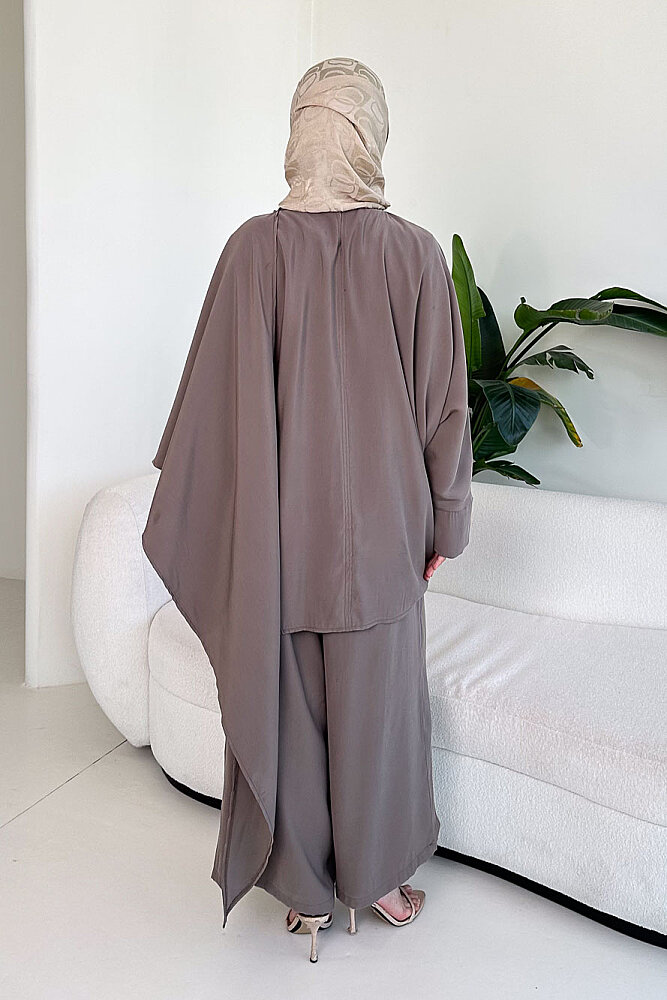 Freya Şal Detaylı Pantolon Takım - Vizon - ALLMİSS (5)