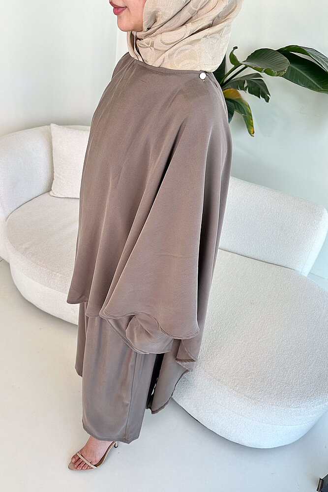 Freya Şal Detaylı Pantolon Takım - Vizon - 4