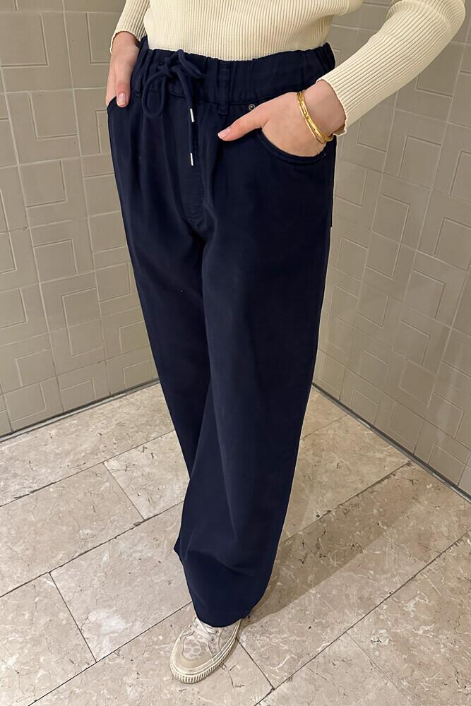 Gabardin Bol Paça Jean - Lacivert - MY MAGAZİN (1)