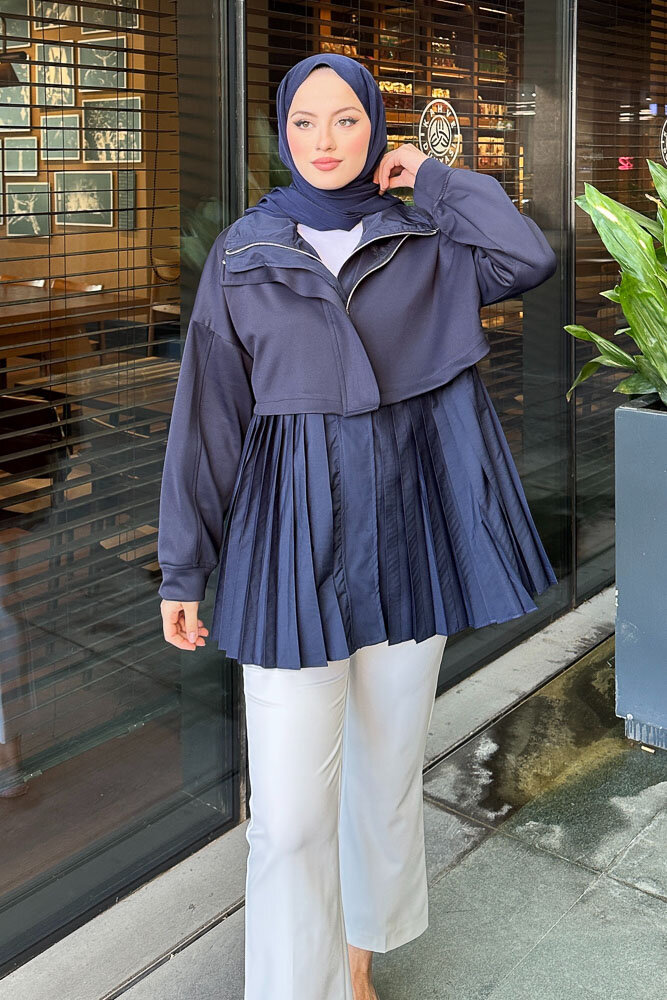 Garnili Scuba Trençkot - Lacivert - HENZA (1)