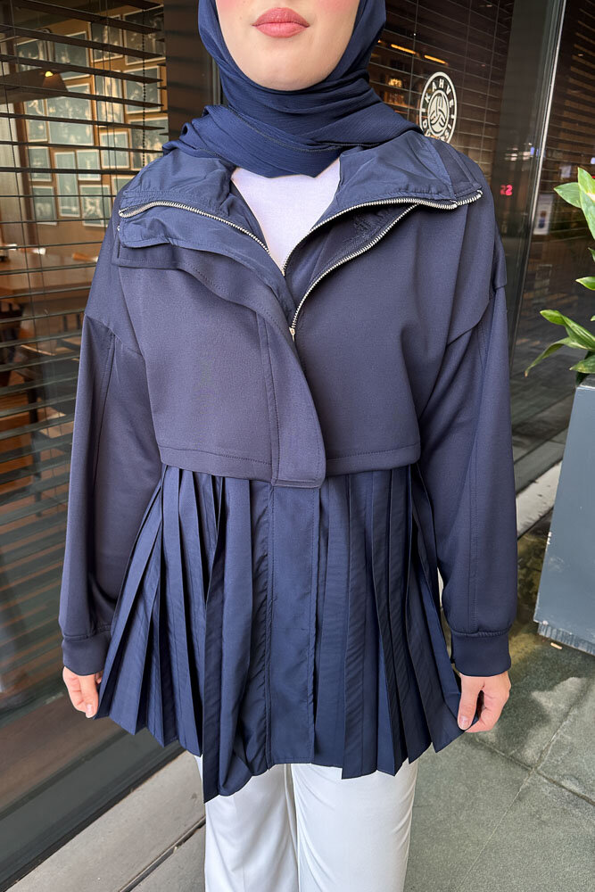 Garnili Scuba Trençkot - Lacivert - HENZA (2)