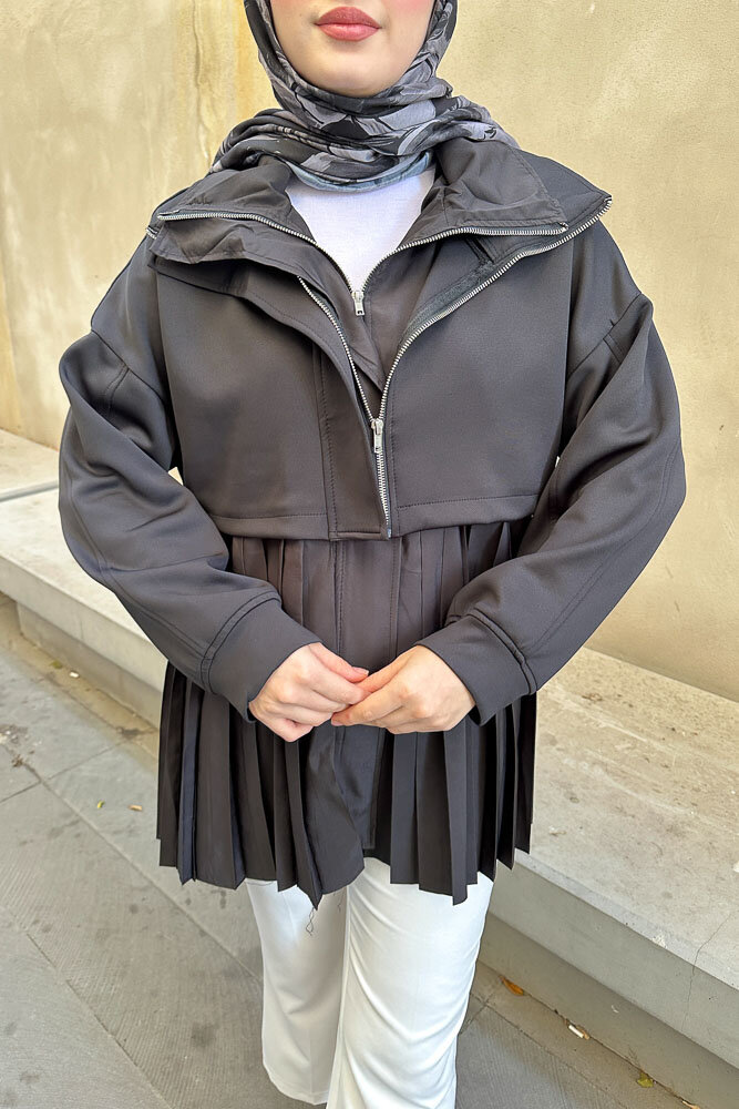 Garnili Scuba Trençkot - Siyah - HENZA (2)