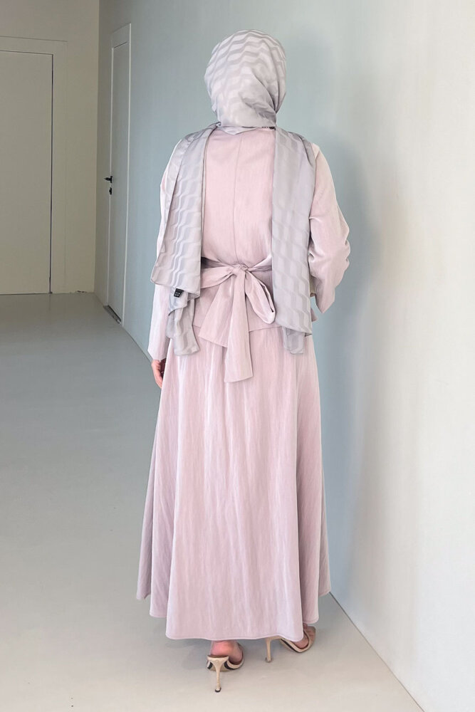 Gold Düğme Detaylı Etek Takım - Gül kurusu - 8