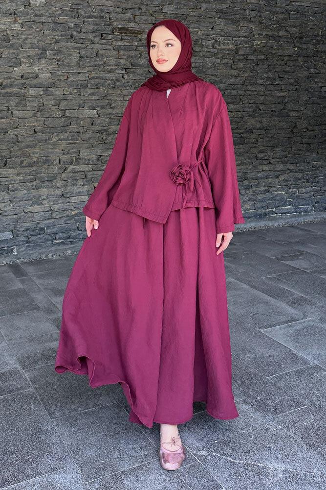 Güllü Modal Takım - Bordo - 2
