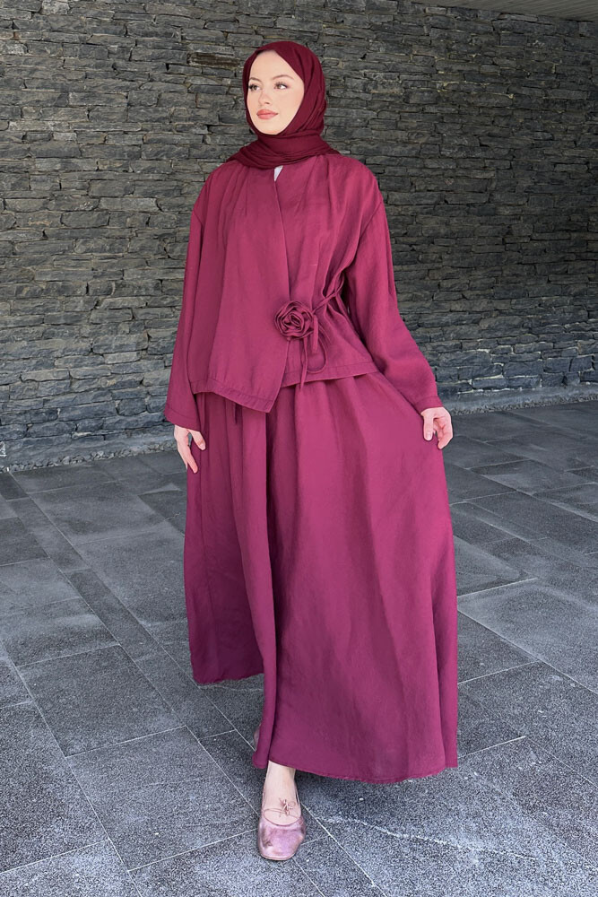 Güllü Modal Takım - Bordo - 4