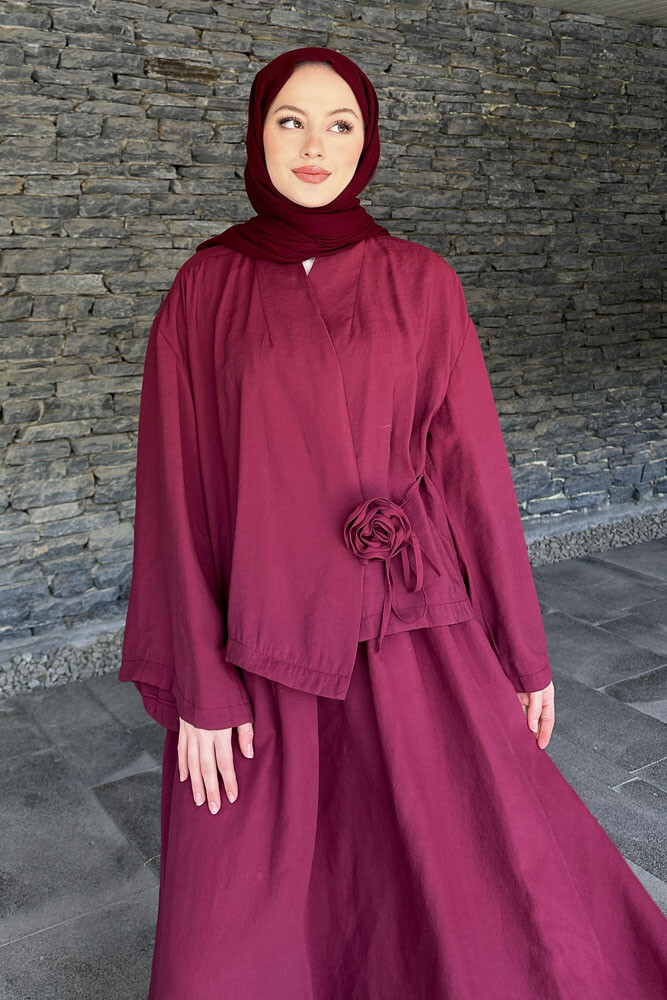 Güllü Modal Takım - Bordo - 3