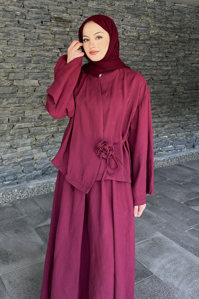 Güllü Modal Takım - Bordo - 6