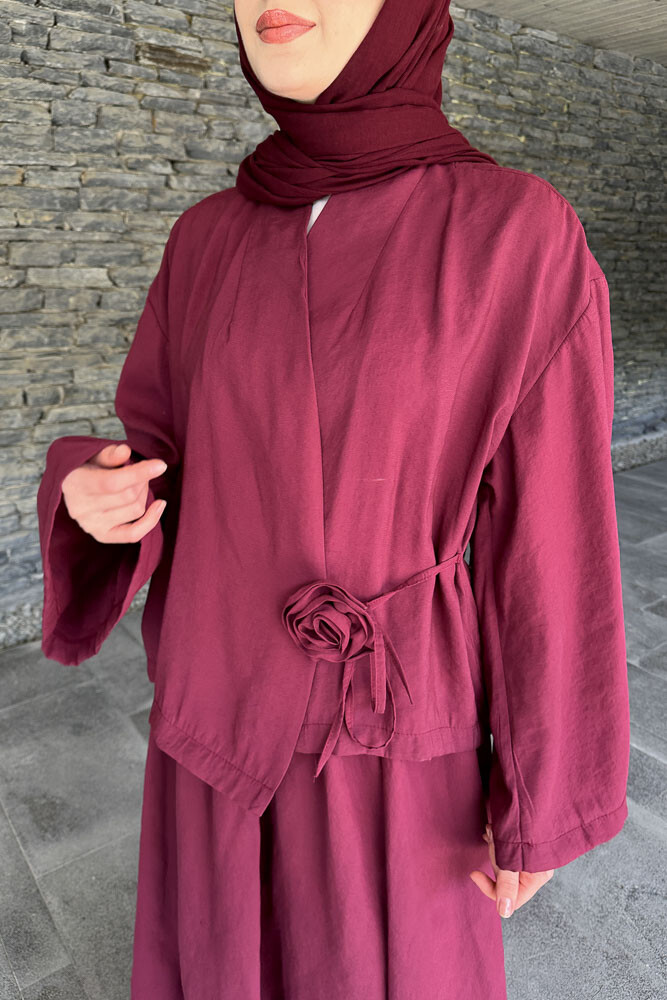 Güllü Modal Takım - Bordo - 7