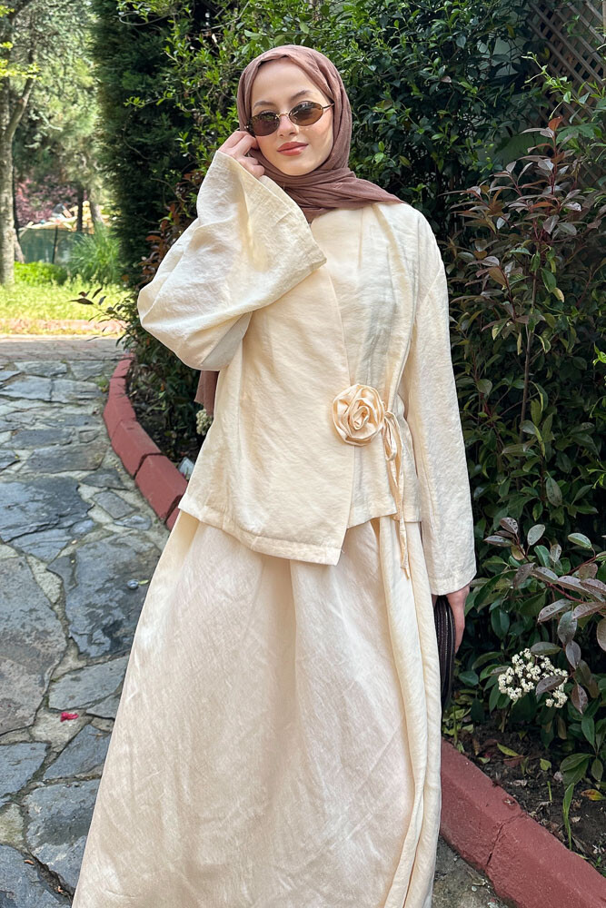 Güllü Modal Takım - Taş Rengi - 5