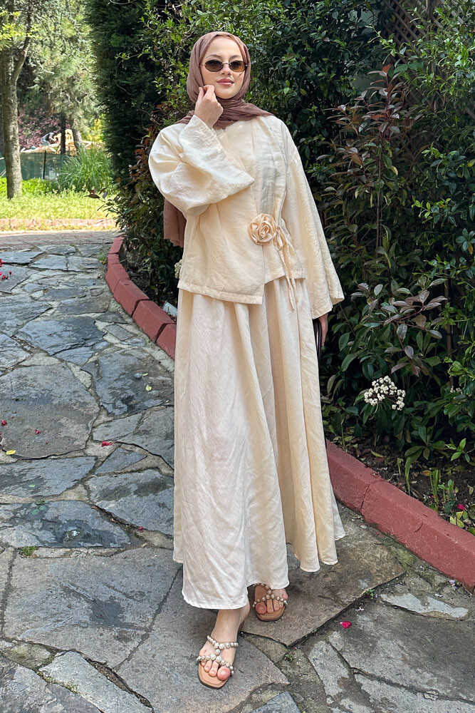 Güllü Modal Takım - Taş Rengi - 1