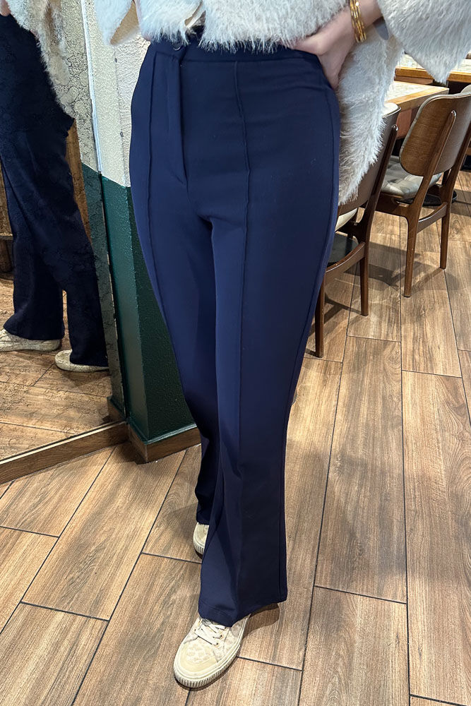 Gwen Önden Dikişili Pantolon - Lacivert - HENZA (1)