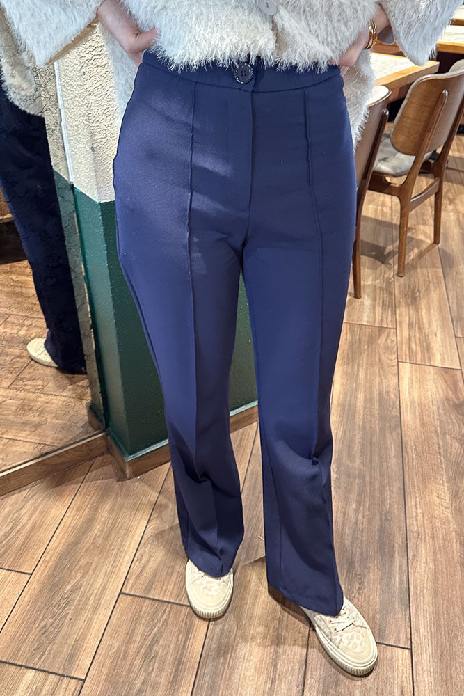 Gwen Önden Dikişili Pantolon - Lacivert - HENZA (3)