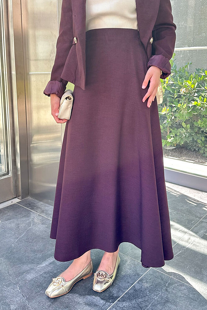 Harper Kruvaze Gold Detaylı Takım - Bordo - 5