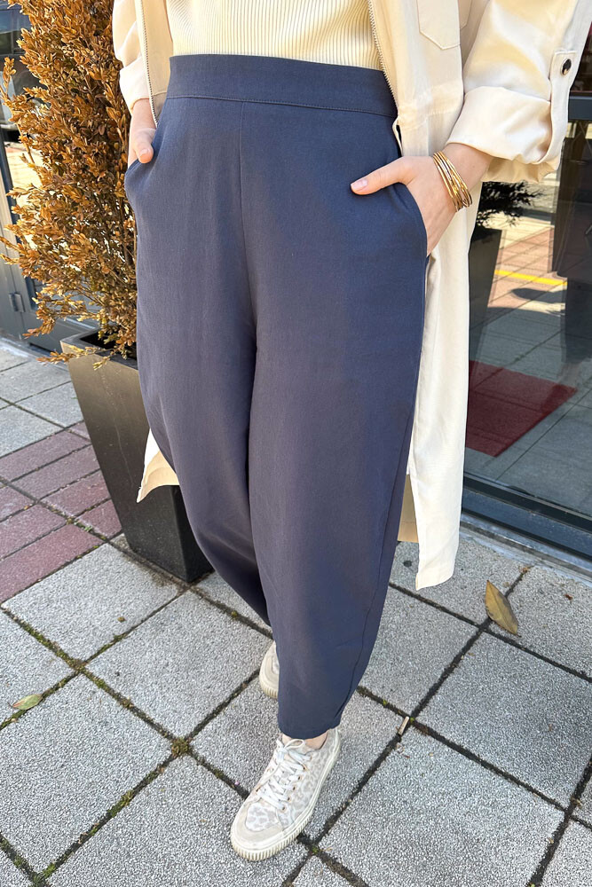 Havuç Kesim Malta Pantolon - Lacivert - PUANE (1)