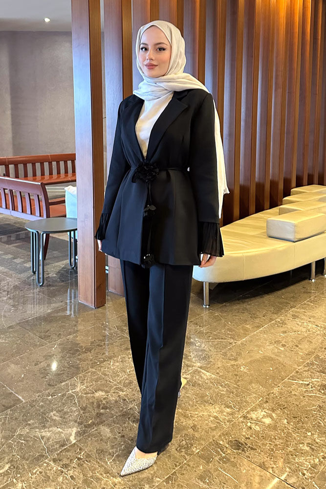 Helen Kolları Pilisei Şık Takım - Siyah - 2