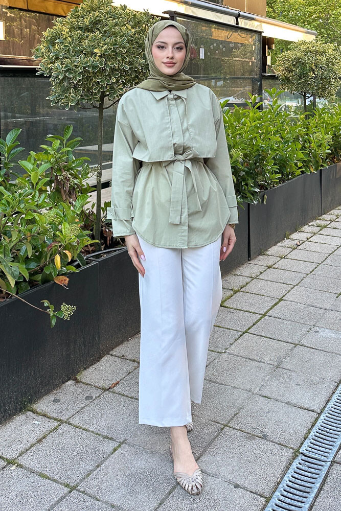 Hilda Rüzgarlıklı Gömlek - Haki - 2