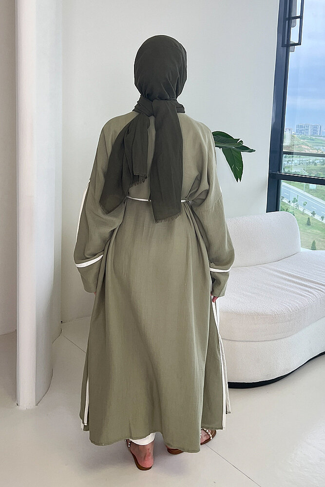 İbiza Biyeli Müslin Kimono - Haki - ALLMİSS (5)
