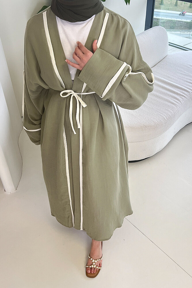 İbiza Biyeli Müslin Kimono - Haki - 3