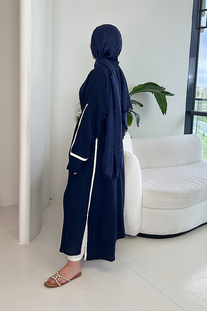 İbiza Biyeli Müslin Kimono - Lacivert - 5