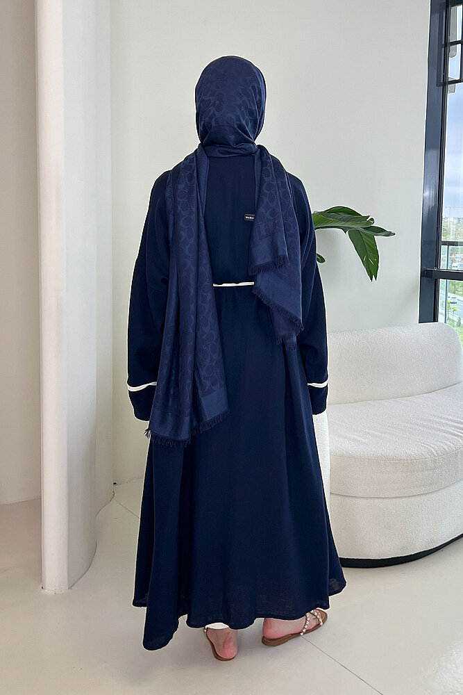 İbiza Biyeli Müslin Kimono - Lacivert - ALLMİSS (5)