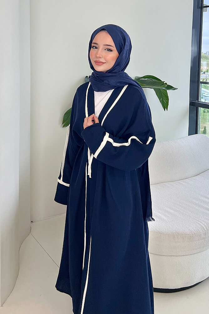 İbiza Biyeli Müslin Kimono - Lacivert - ALLMİSS (3)