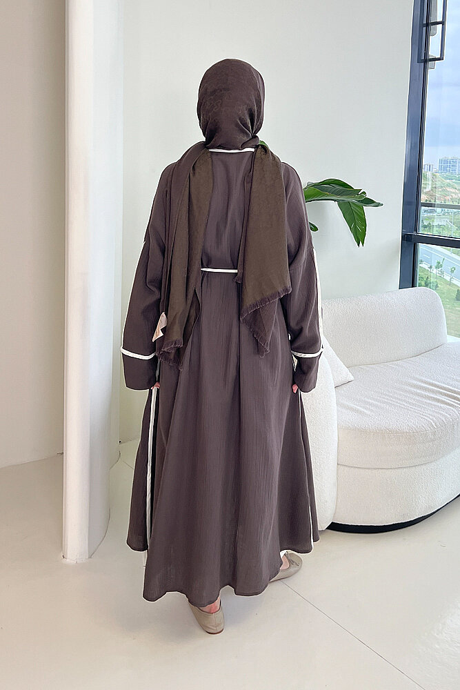 İbiza Biyeli Müslin Kimono - Vizon - ALLMİSS (5)