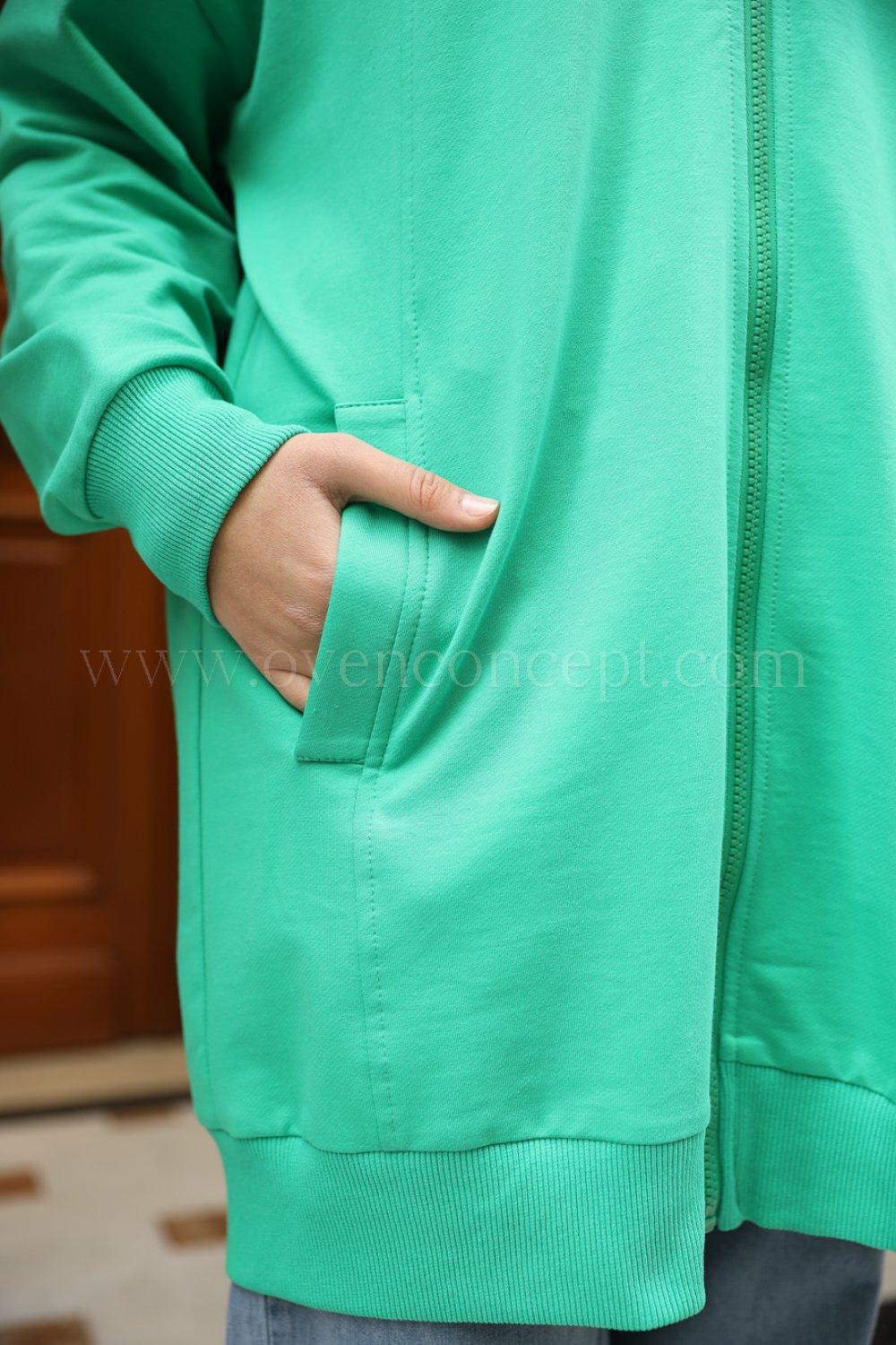 Molly Fermuarlı Sweatshirt-Yeşil