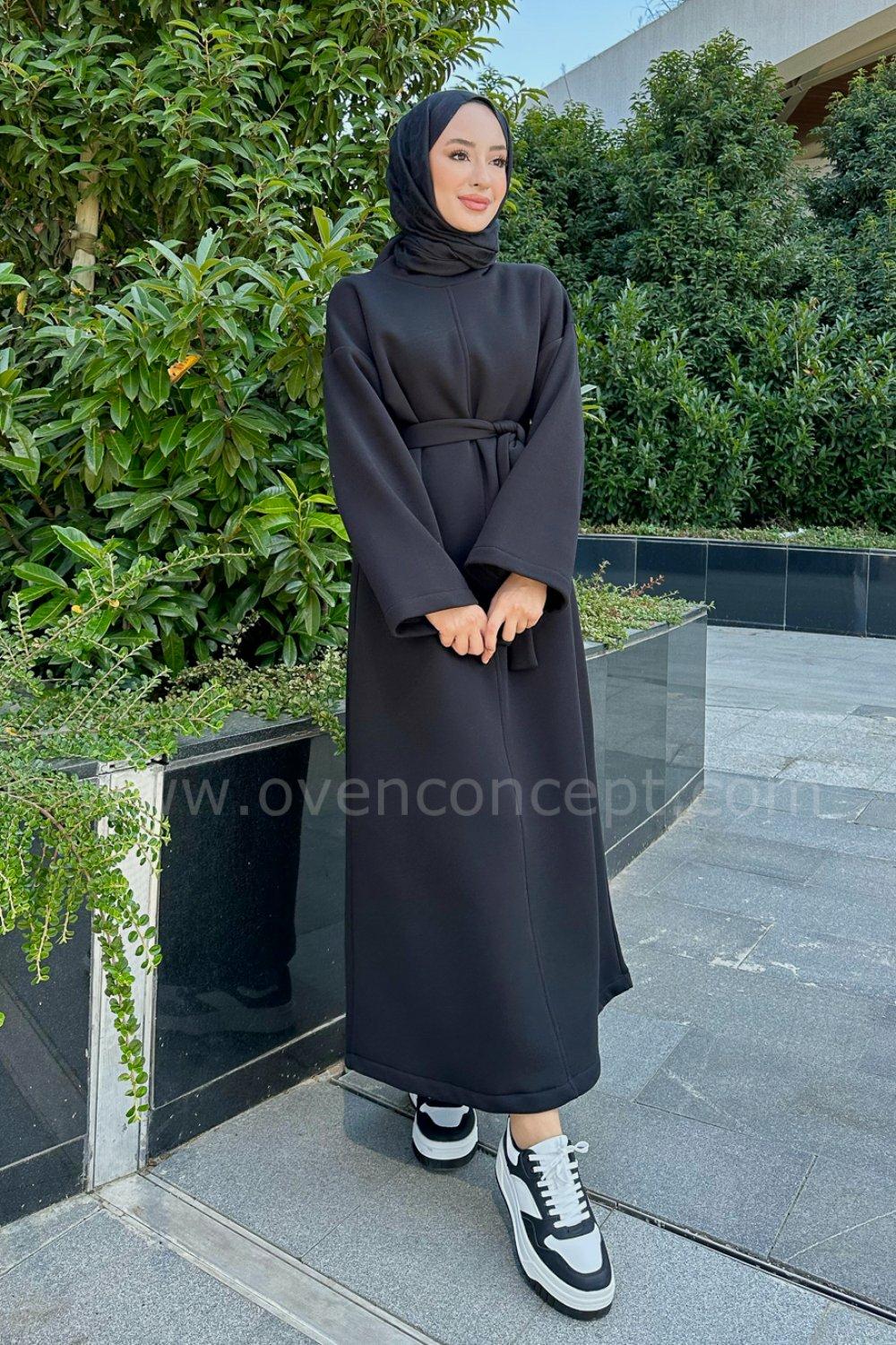 Oversize Uzun Rahat Elbise-Siyah