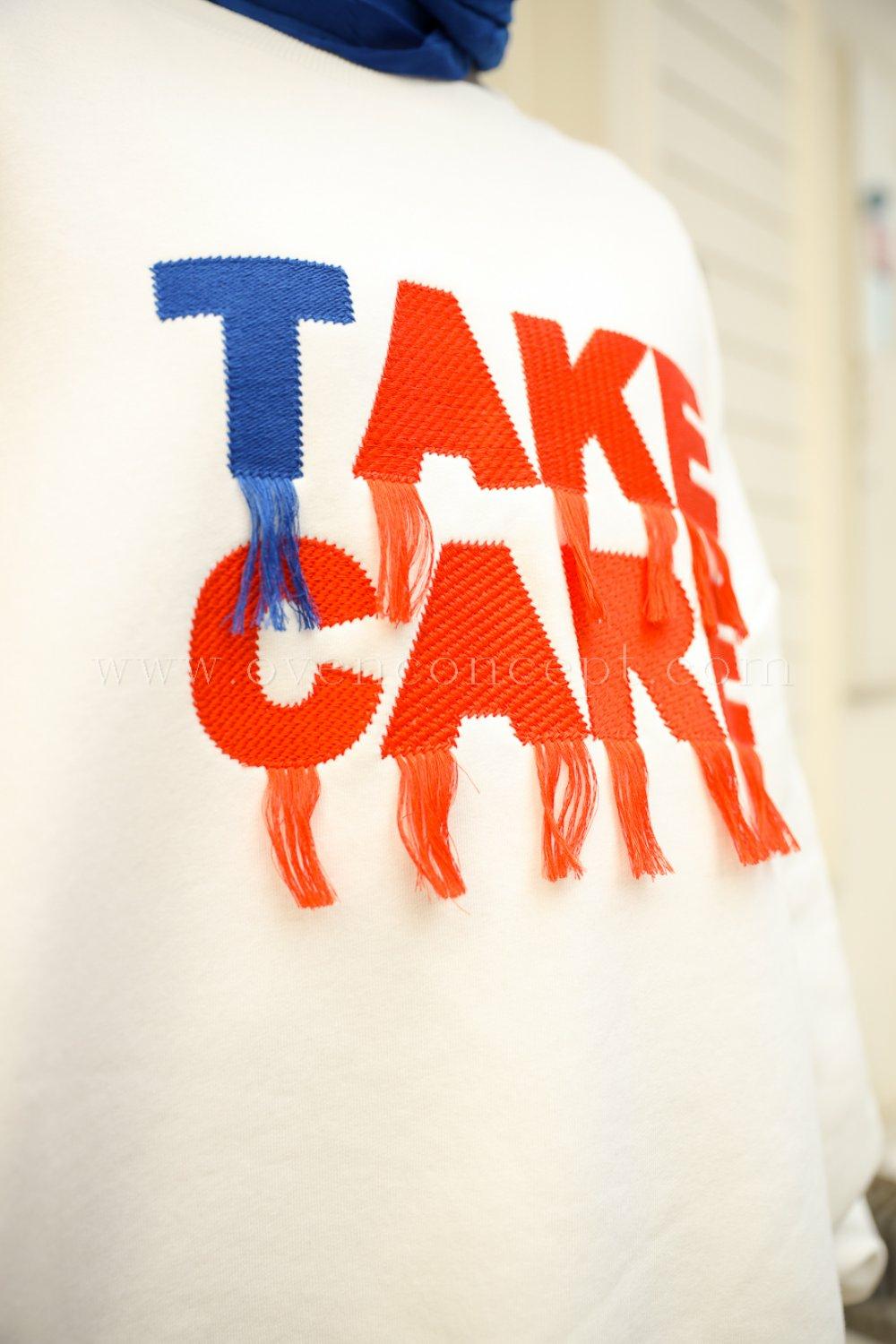 Take Care Sweatshirt-Ekru