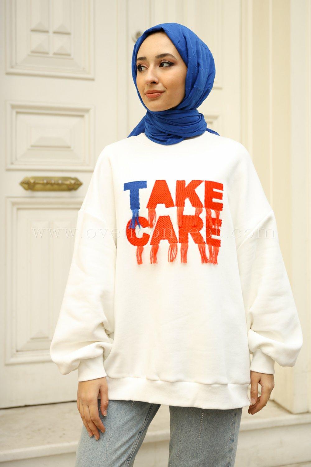 Take Care Sweatshirt-Ekru