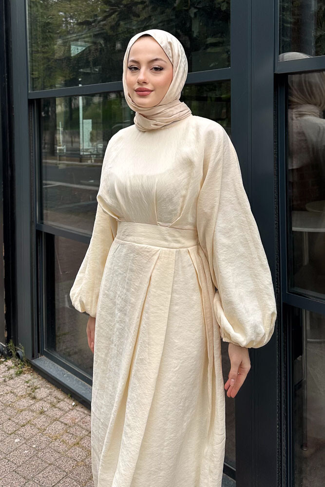 Janice Modal Elbise - Bej 