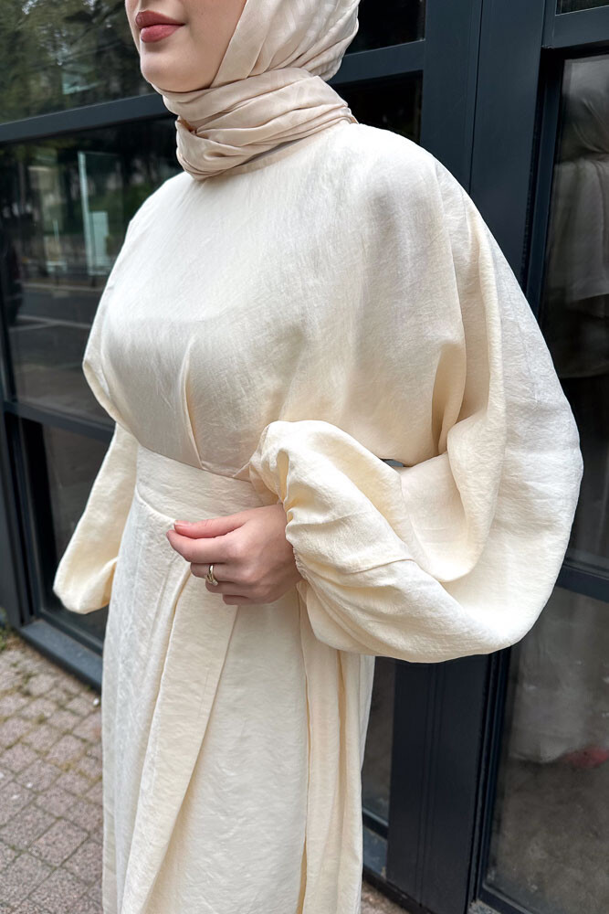 Janice Modal Elbise - Bej - 3