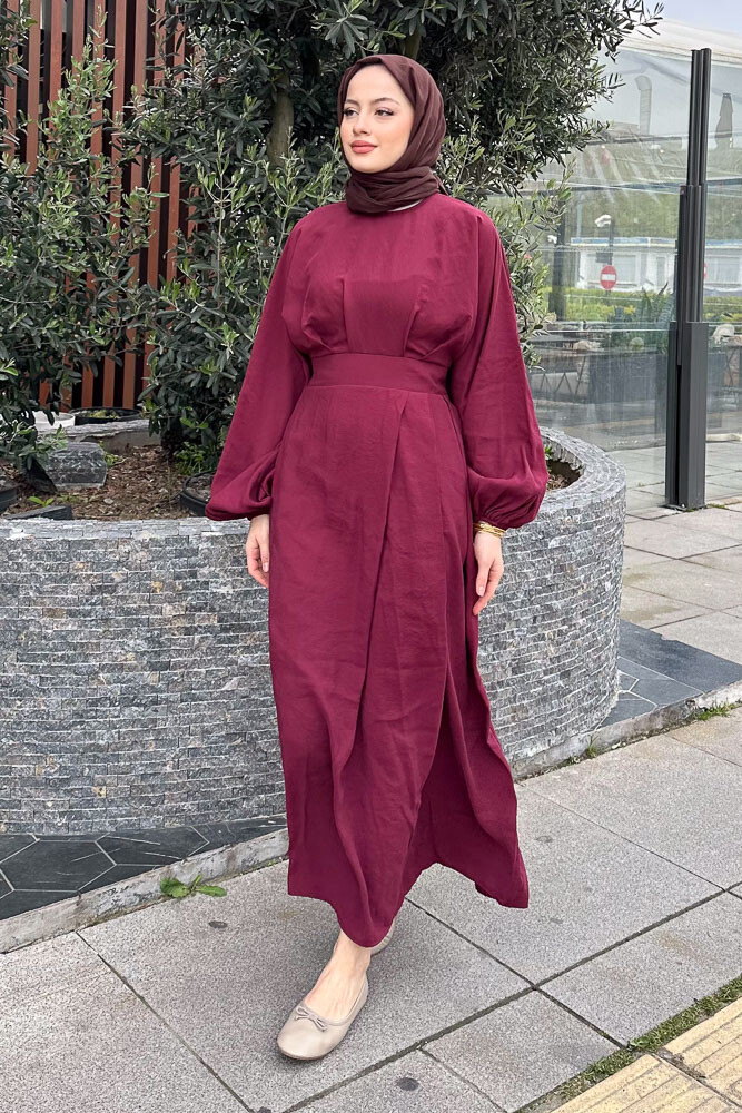 Janice Modal Elbise - Bordo - 5