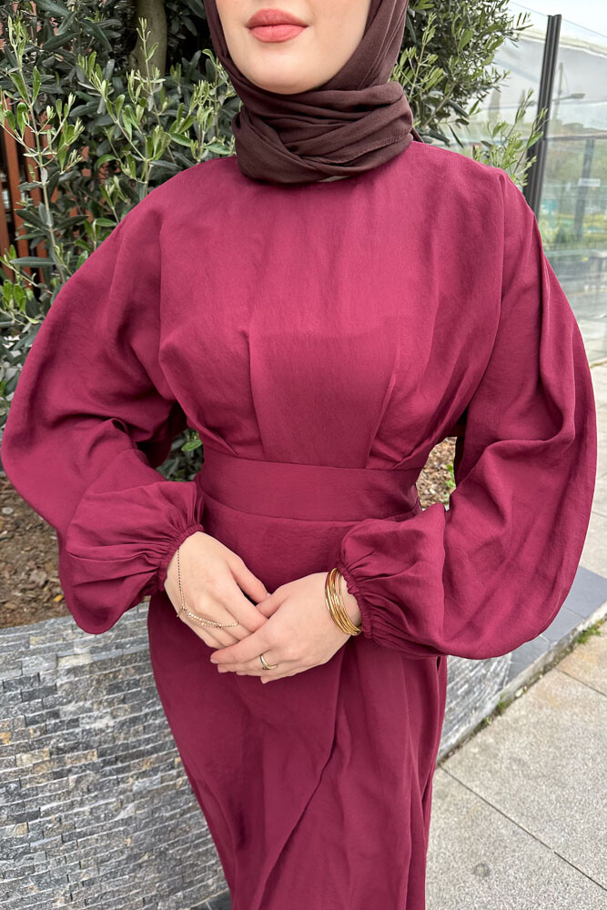 Janice Modal Elbise - Bordo - 6
