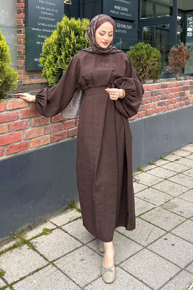 Janice Modal Elbise - Kahverengi - 1