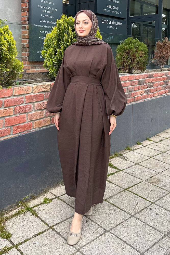 Janice Modal Elbise - Kahverengi - 7
