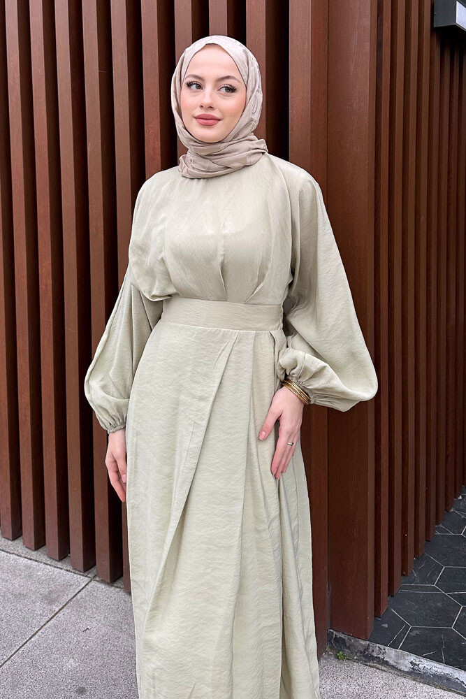 Janice Modal Elbise - Küf Yeşili - 2