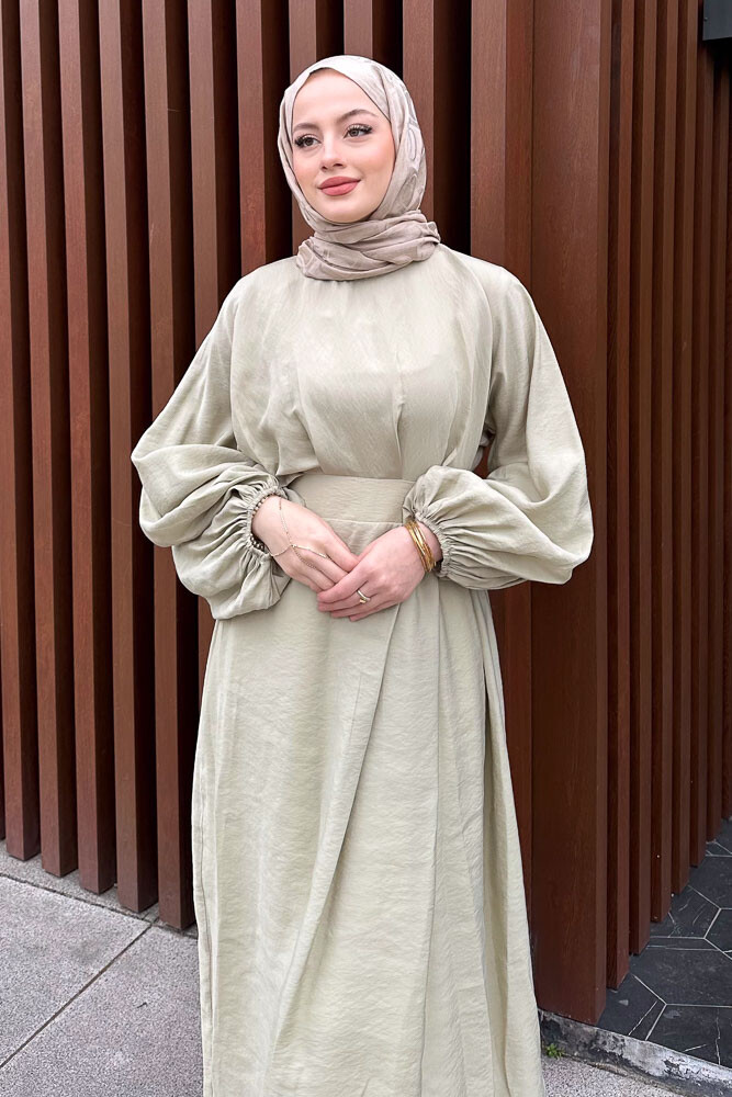 Janice Modal Elbise - Küf Yeşili - 3